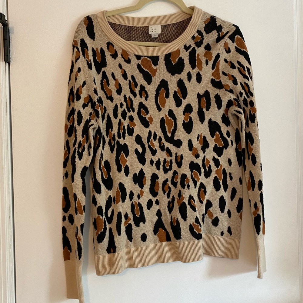 A new day cheetah print pullover sweater!